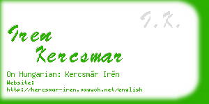 iren kercsmar business card